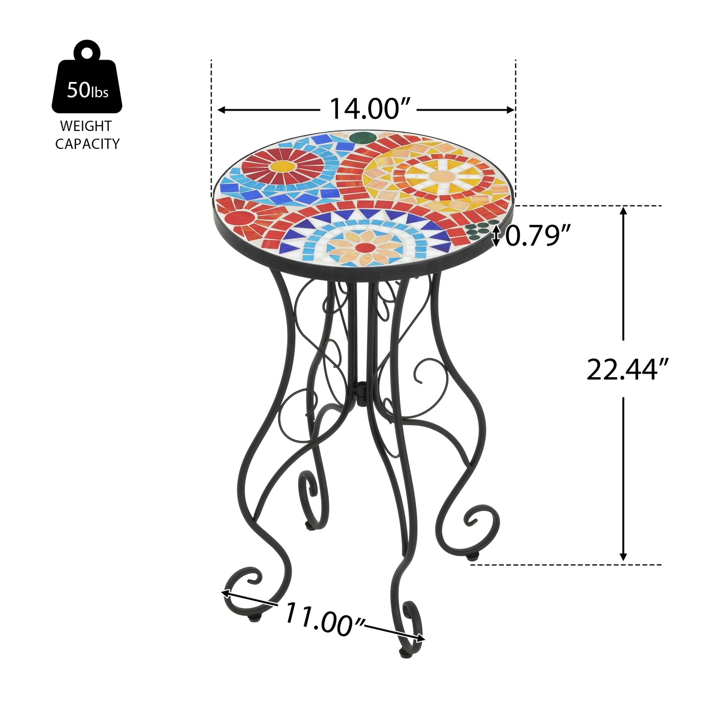 Thanee Outdoor Patio Round Side Table