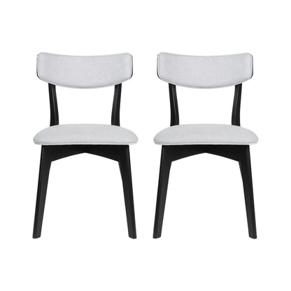 Crystal Mid Century Modern Fabric Upholstered Dining Chairs, Set of 2
