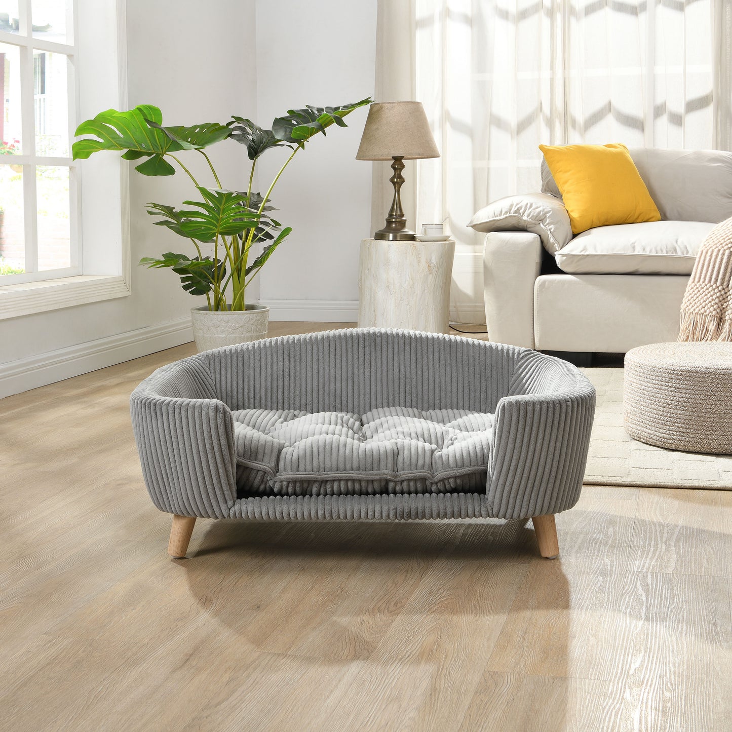 Samuel Mid Century Small Plush Pet Bed