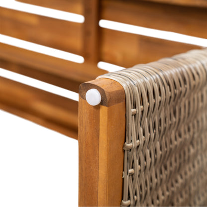 Vireor Outdoor Acacia Wood Bench, Southeast Asian charm