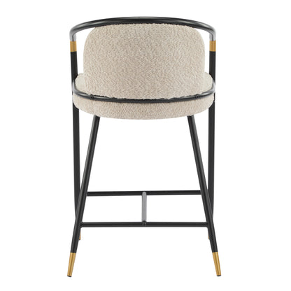 Marovian 26" H Upholstered Counter Stool with Metal Frame