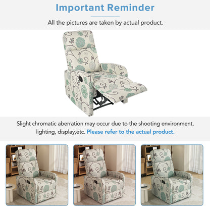 Elarra Modern Recliner Manual Recliner Home Theater Manual Recliner Chair with Adjustable Backrest