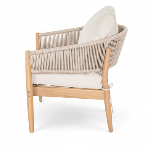 Veronia Outdoor Patio Acacia Wood Club Chair With Cushion,Set of 2