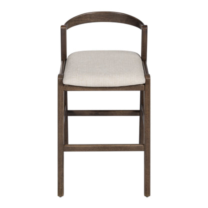 Balman Indoor Rubberwood Barstool,Beige Upholstery, Set of 2