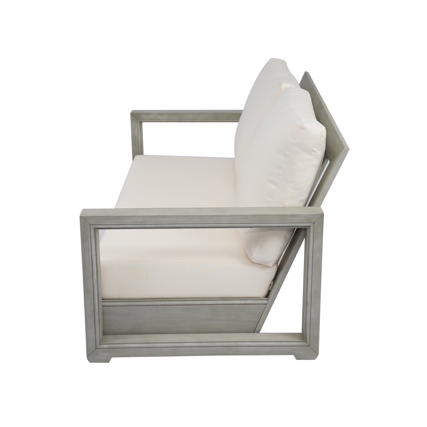 Andrae Outdoor Acacia Wood Loveseat Set with Coffee Table