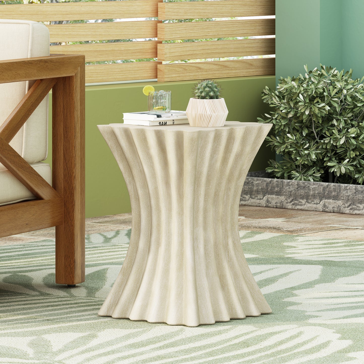 Wrena MGO Archaistic Wavy Side Table