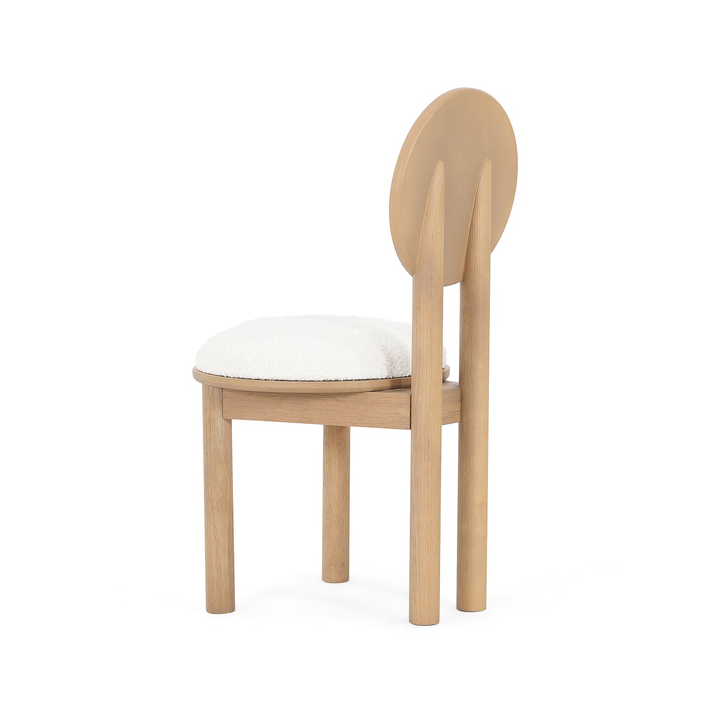 Ardene Polyester Beige Fabric Dining Chair with wooden frame (Set of 2)