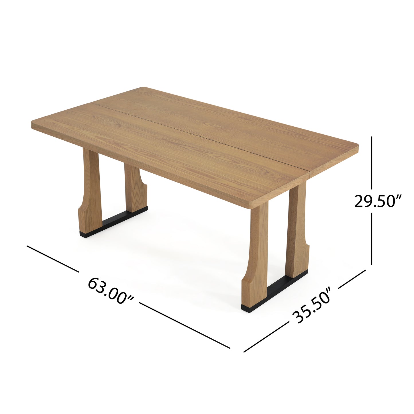 Verenda 63" Rustic Farmhouse Dining Table – Seats 4-6,with Pedestal Base