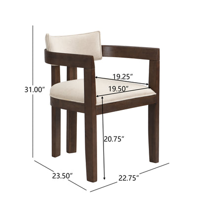 Celestia Modern Upholstered Dining Chairs With Armrest  Set of 2