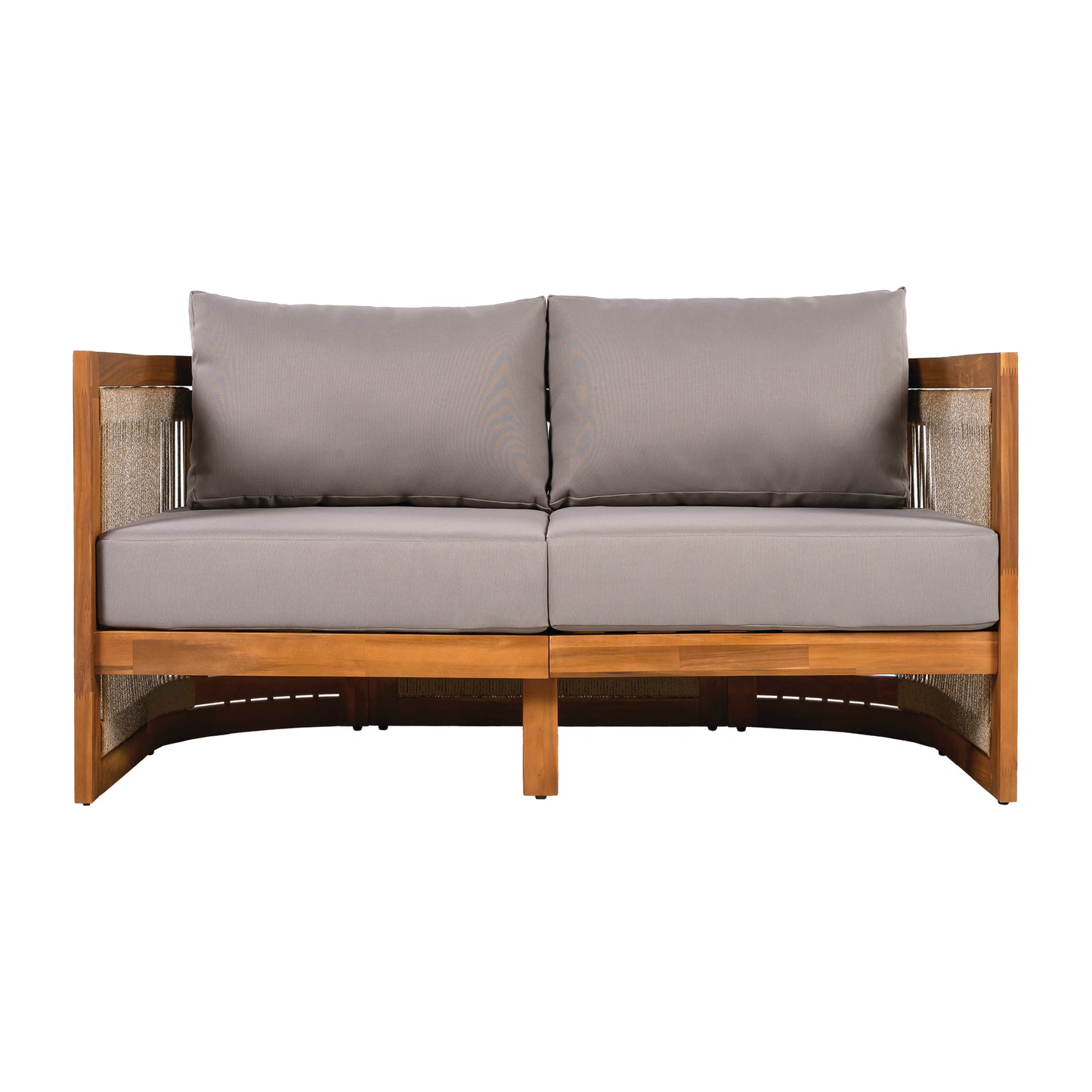 Vireo 4-Piece Patio Seating Group 2 Chairs, Loveseat & Table Acacia Wood Outdoor Furniture Set