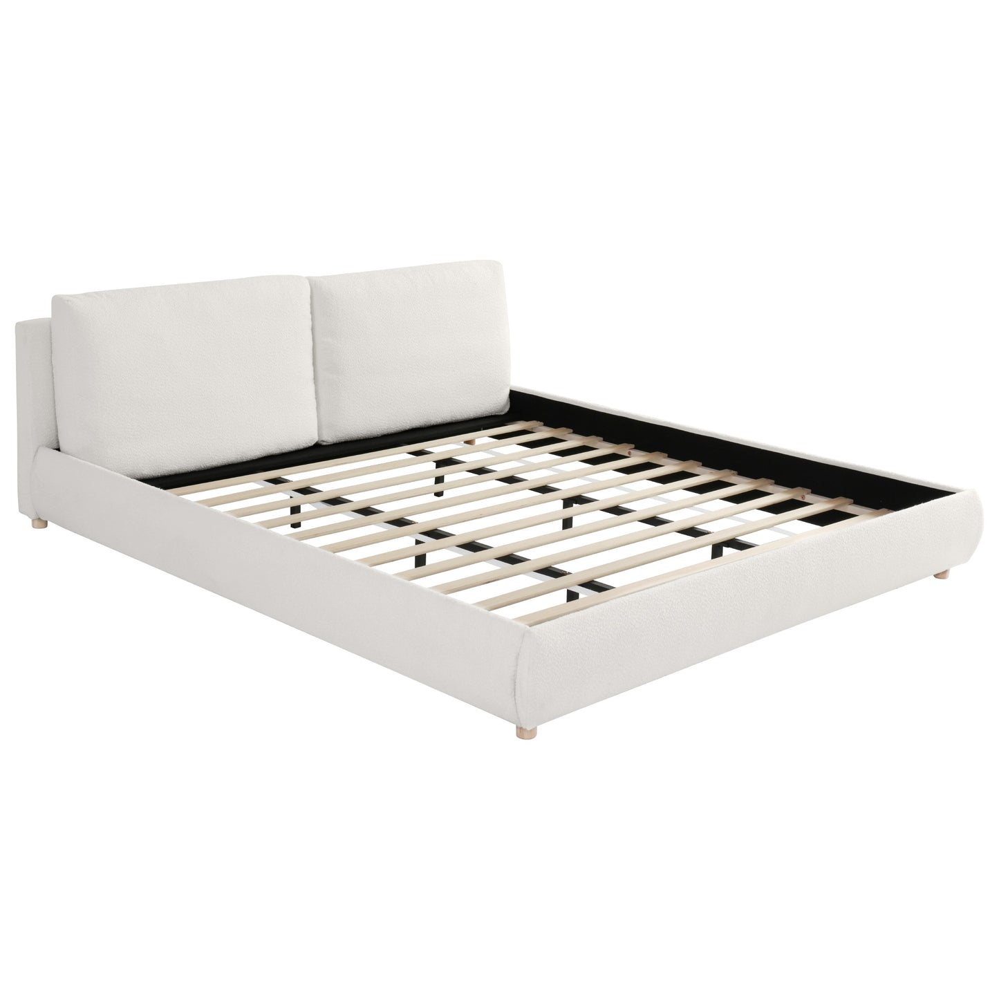 Maeve Upholstered Platform Bed with Two Removable Pillow Headboard