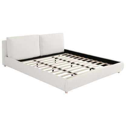 Maeve Upholstered Platform Bed with Two Removable Pillow Headboard