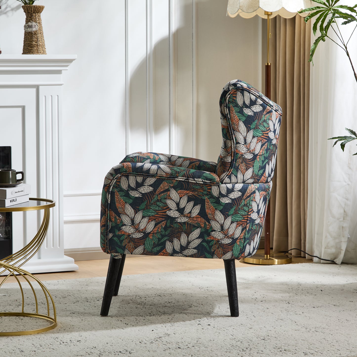 Button Tufted Style Wingback Arm Chair