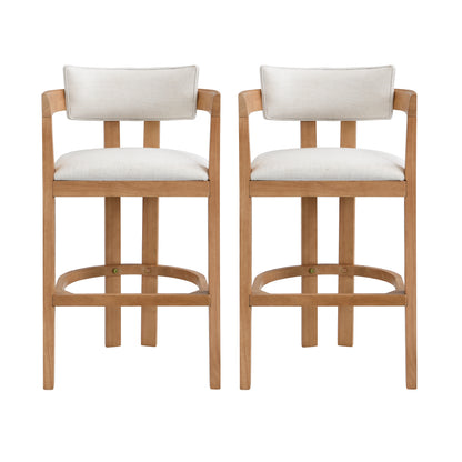 Thorn 30" Wooden Frame and Upholstered barstool with arm and back,Set of 2