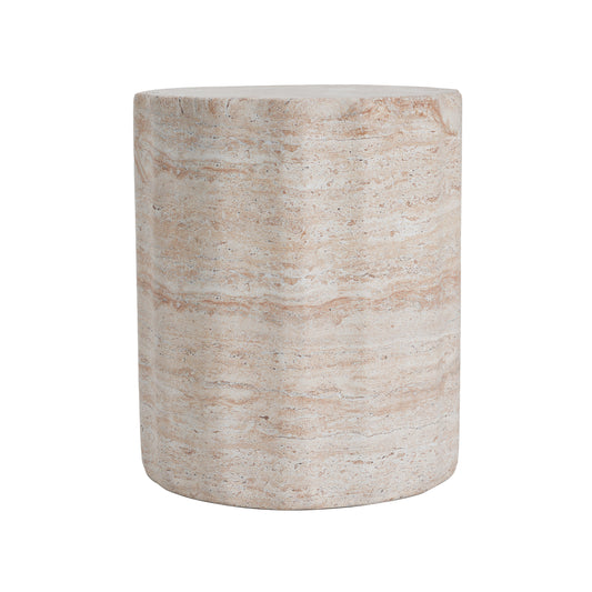 Ivywell Outdoor/Indoor Lightweight Concrete Side Table,Travertine Finish