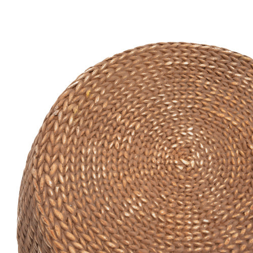 Nydiy Outdoor Patio Drum-Shaped MGO Side Table, Brown