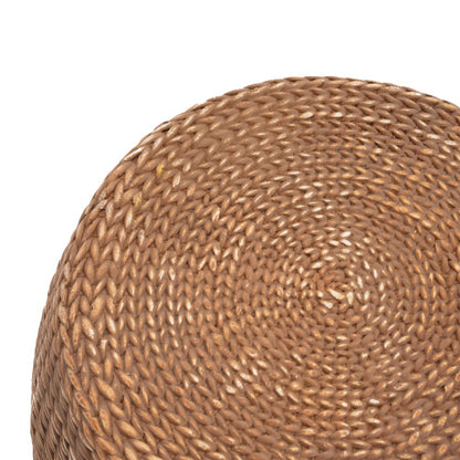 Nydiy Outdoor Patio Drum-Shaped MGO Side Table, Brown