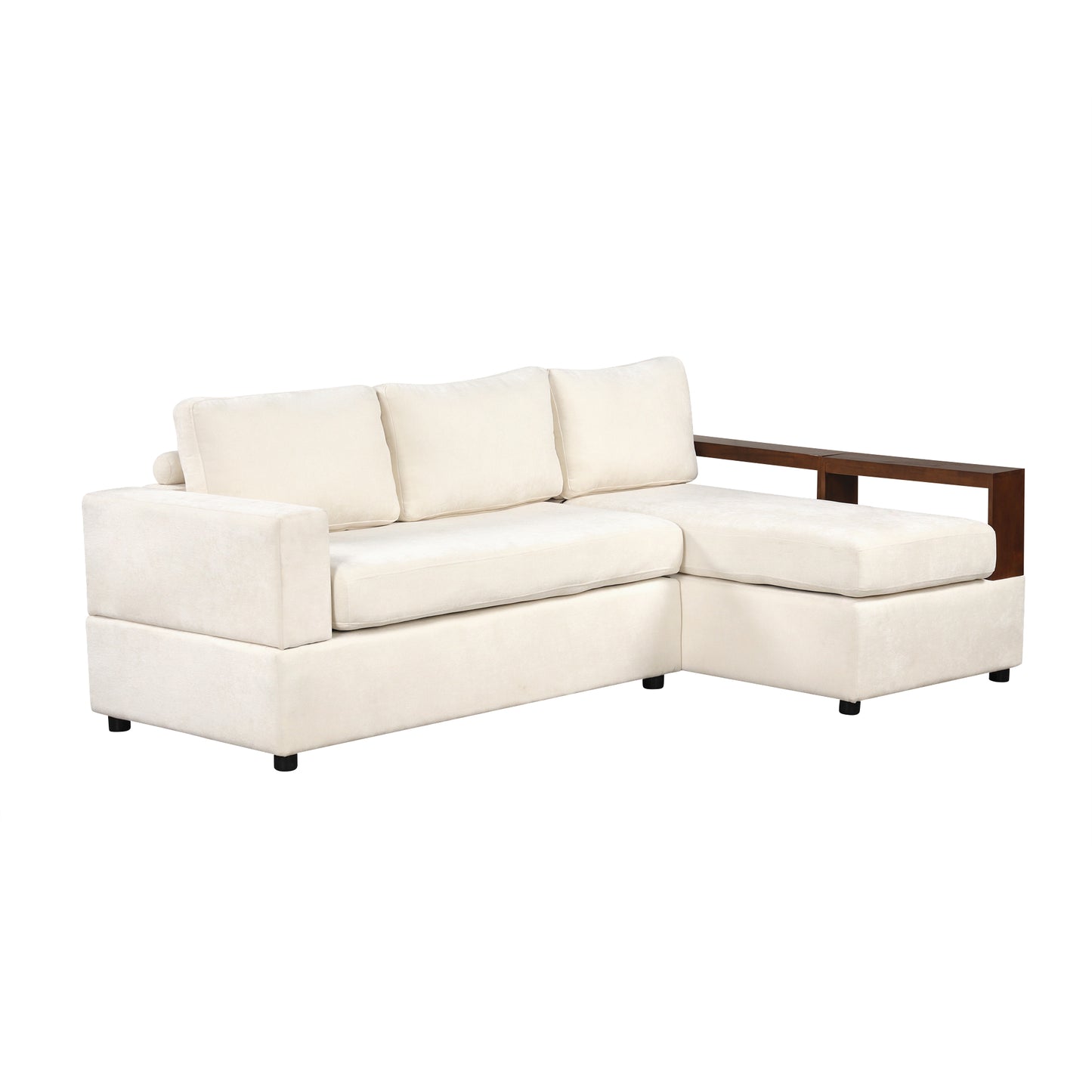 Serava Sectional Sofa Upholstered Sofa Couch with Reversible Armrests for Living Room