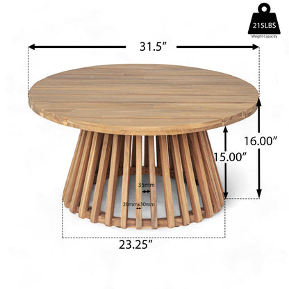 Xenath Outdoor Patio Furnitre Sets 3 Pieces,3 Seater Daybed + Acacia Wood Table