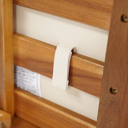 Tylarion Outdoor Rustic Acacia Wood Barstool with Cushions,Set of 2