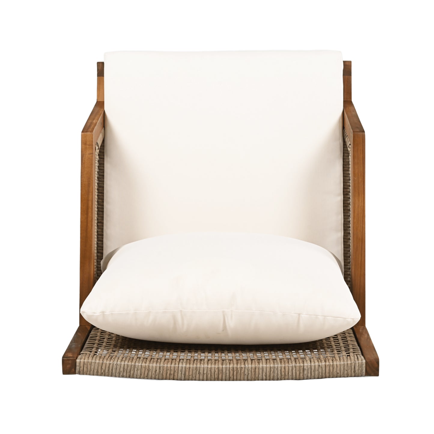 Aplore Outdoor Acacia Wood Club Chair with Cushions