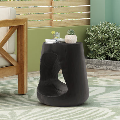 Hawthor MGO Hollow Side Table, Wood-like texture