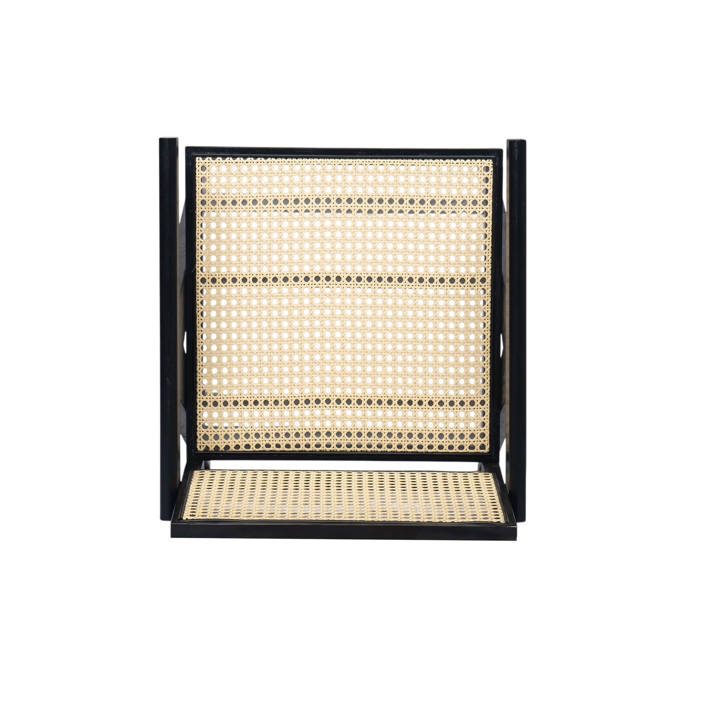 Lomiare Modern Minimalist Bar Stool with Cane Seat, Solid Wood Frame