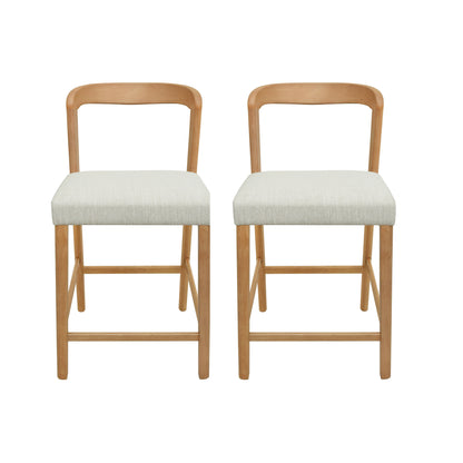 Cavovasir Solid Rubber Wood Counter Stools,Set of 2