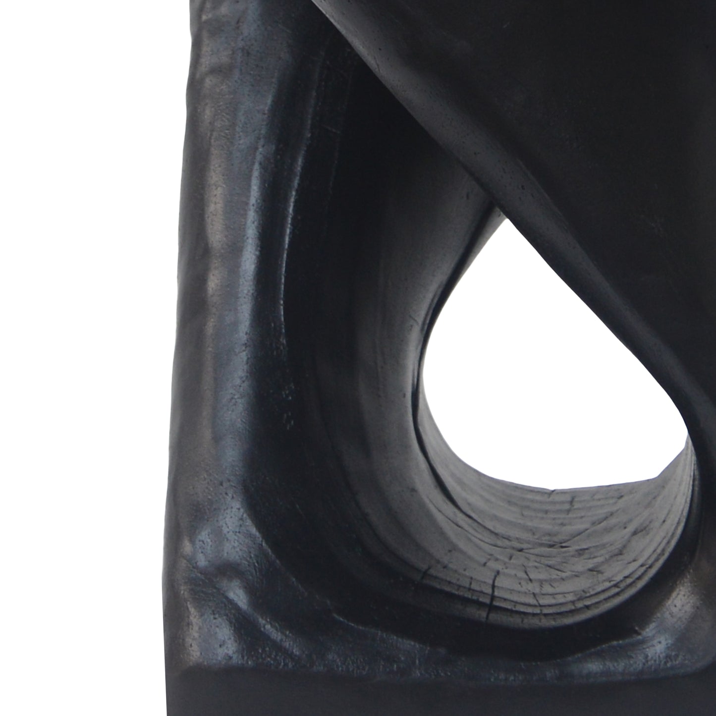 Woanar MGO Twist Shape Side Table, Wood-like texture