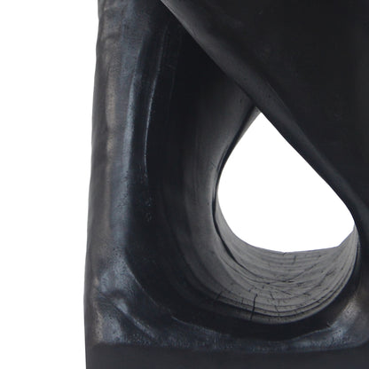 Woanar MGO Twist Shape Side Table, Wood-like texture