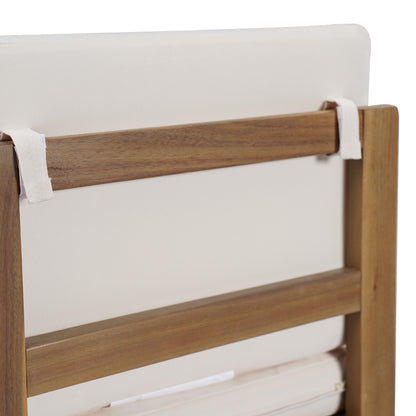 Tylarion Outdoor Rustic Acacia Wood Barstool with Cushions,Set of 2