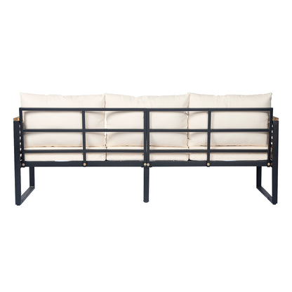 Asher Outdoor 3-piece Acacia Wood and Metal Patio Sofa Set