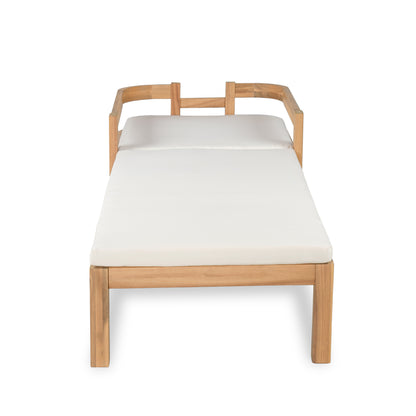 Calora Acacia Outdoor Modern Wood Chaise Lounge Chairs for Patio or Poolside