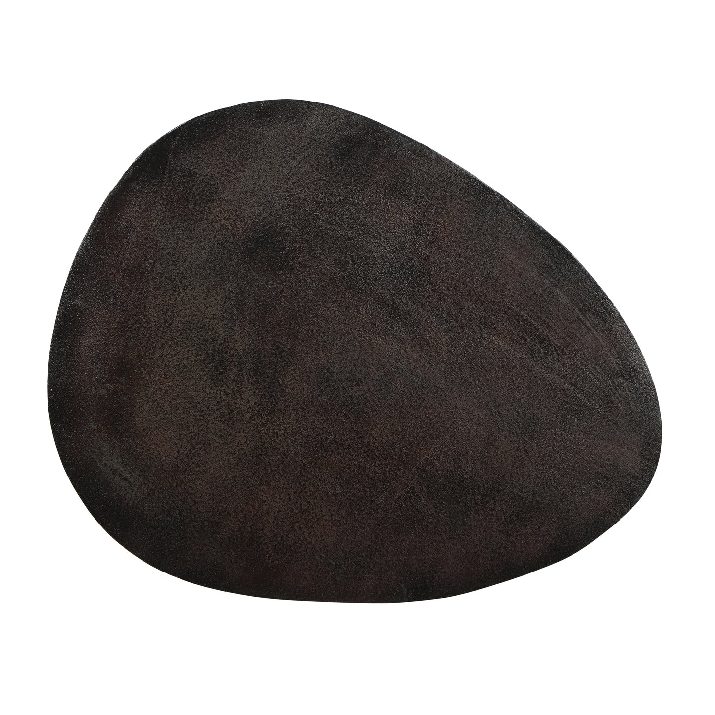 Forgey Industrial Handcrafted Aluminum Elliptical Side Table, Raw Bronze