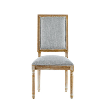HaChiMi French Country Dining Chairs - Elegant Cane Backrest & Upholstered Seats,Set of 2