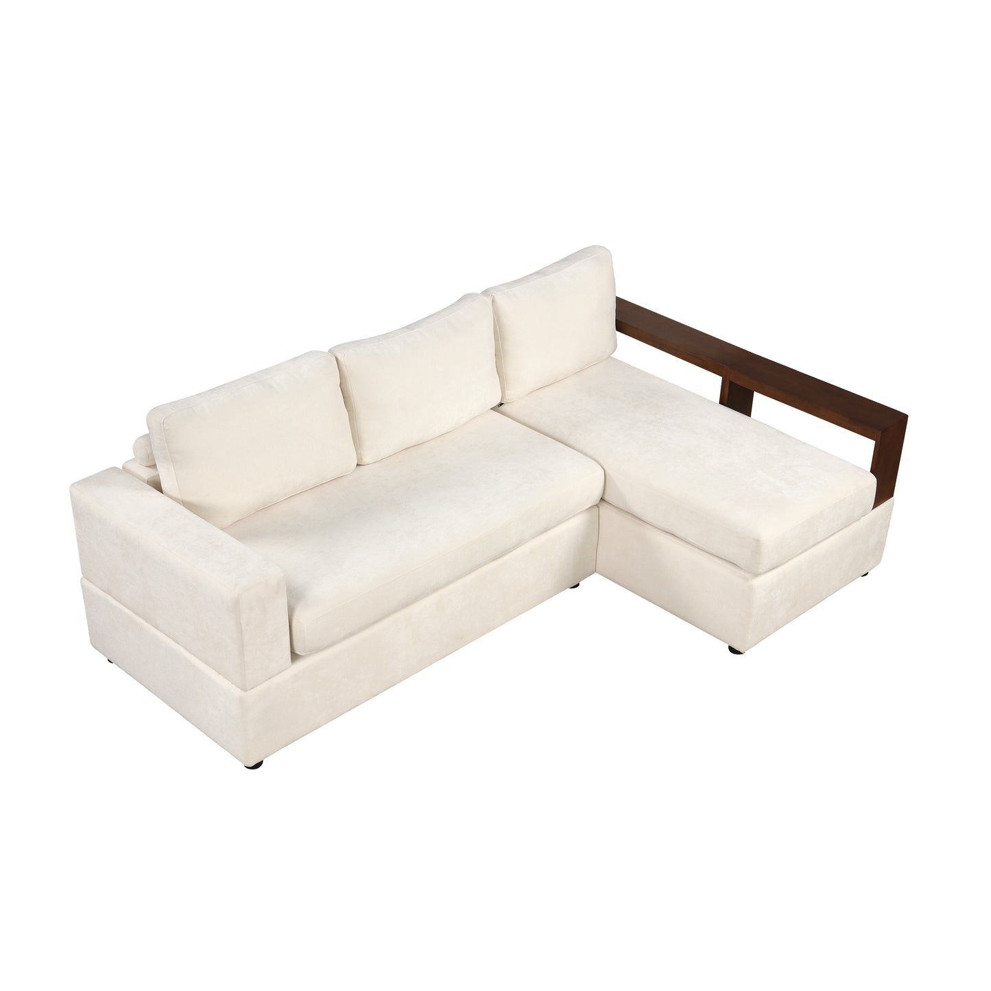 Serava Sectional Sofa Upholstered Sofa Couch with Reversible Armrests for Living Room