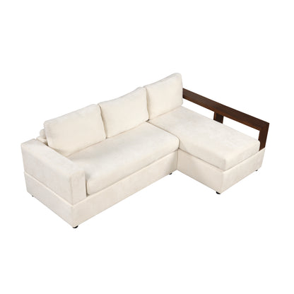 Serava Sectional Sofa Upholstered Sofa Couch with Reversible Armrests for Living Room