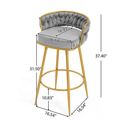 Flufy Modern Swivel Counter Height Bar Stools Barstool,Set of 2