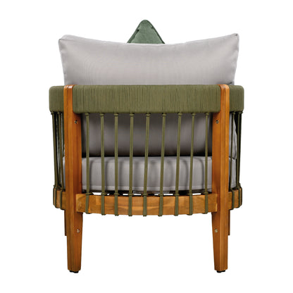 Tavithalae Acacia Wood Outdoor Club Chair with Water-Resistant  Cushions
