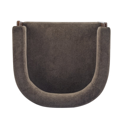 Noah Upholstered Boucle Accent Arm Chair, Rubberwood, Beige+walnut