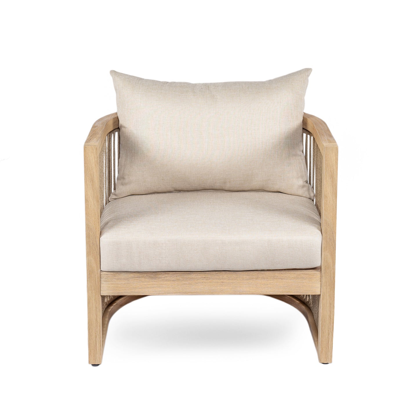 Maelrik Outdoor Acacia Wood Patio Chair with Cushions