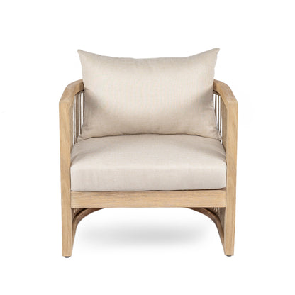 Maelrik Outdoor Acacia Wood Patio Chair with Cushions