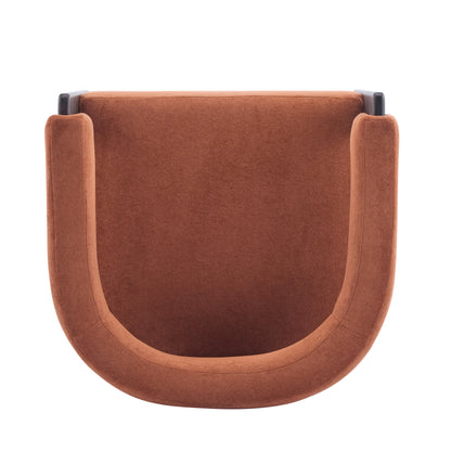 Noah Upholstered Boucle Accent Arm Chair, Rubberwood, Beige+walnut