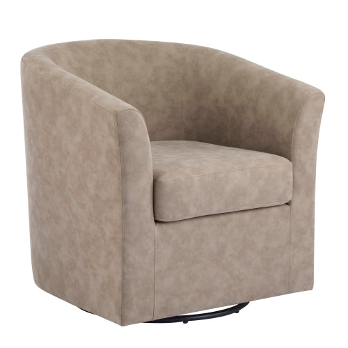Jackson Orange Faux Leather Swivel Club Chair