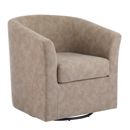 Jackson Orange Faux Leather Swivel Club Chair