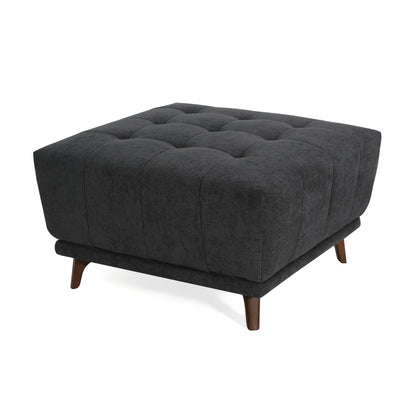Sonicpeak Mid-Century Modern PU Upholstered Ottoman
