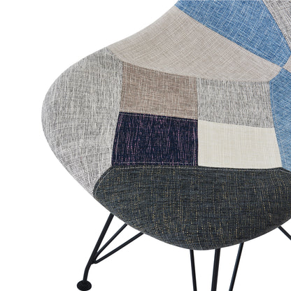 Cassius Multi-Color Patchwork Fabric Accent Chair (Set of 2)