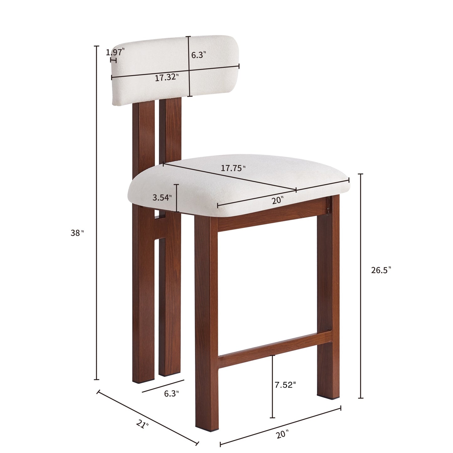 Lodge Modern Upholstered Counter Stools, Set of 2