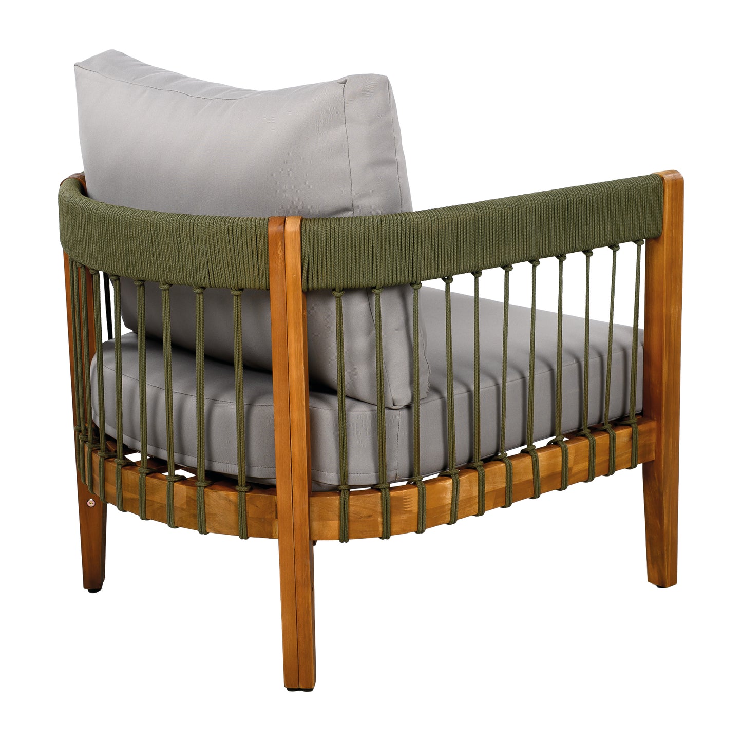 Tavithalae Acacia Wood Outdoor Club Chair with Water-Resistant  Cushions