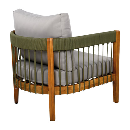 Tavithalae Acacia Wood Outdoor Club Chair with Water-Resistant  Cushions